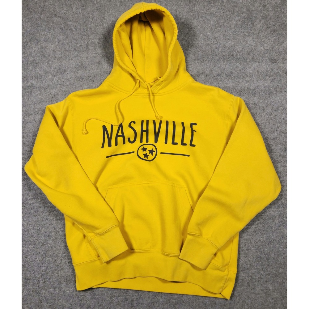 Nashville Hoodie MV Sport Small Yellow Graphic Pullover Sweatshirt MV Green